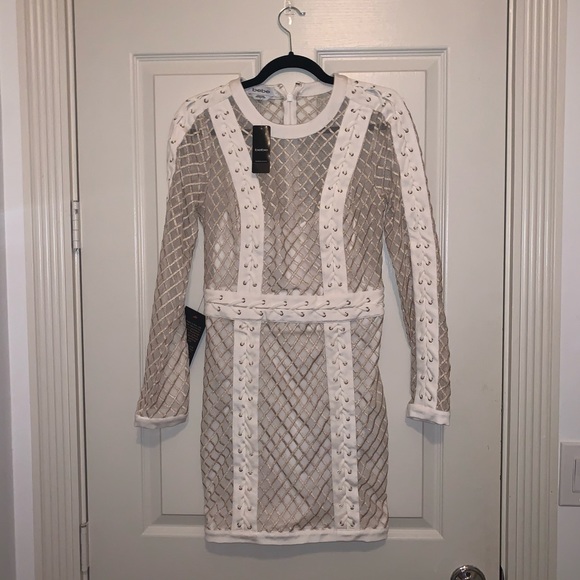 bebe Dresses & Skirts - long sleeve mesh bebe dress